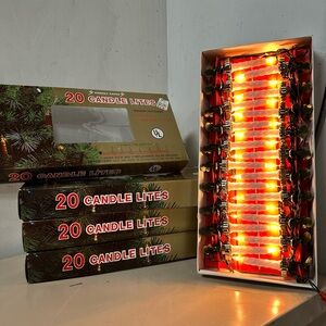 Vintage Clip On Candle Stick twist Lights 20 Count White Christmas Tree set of 4